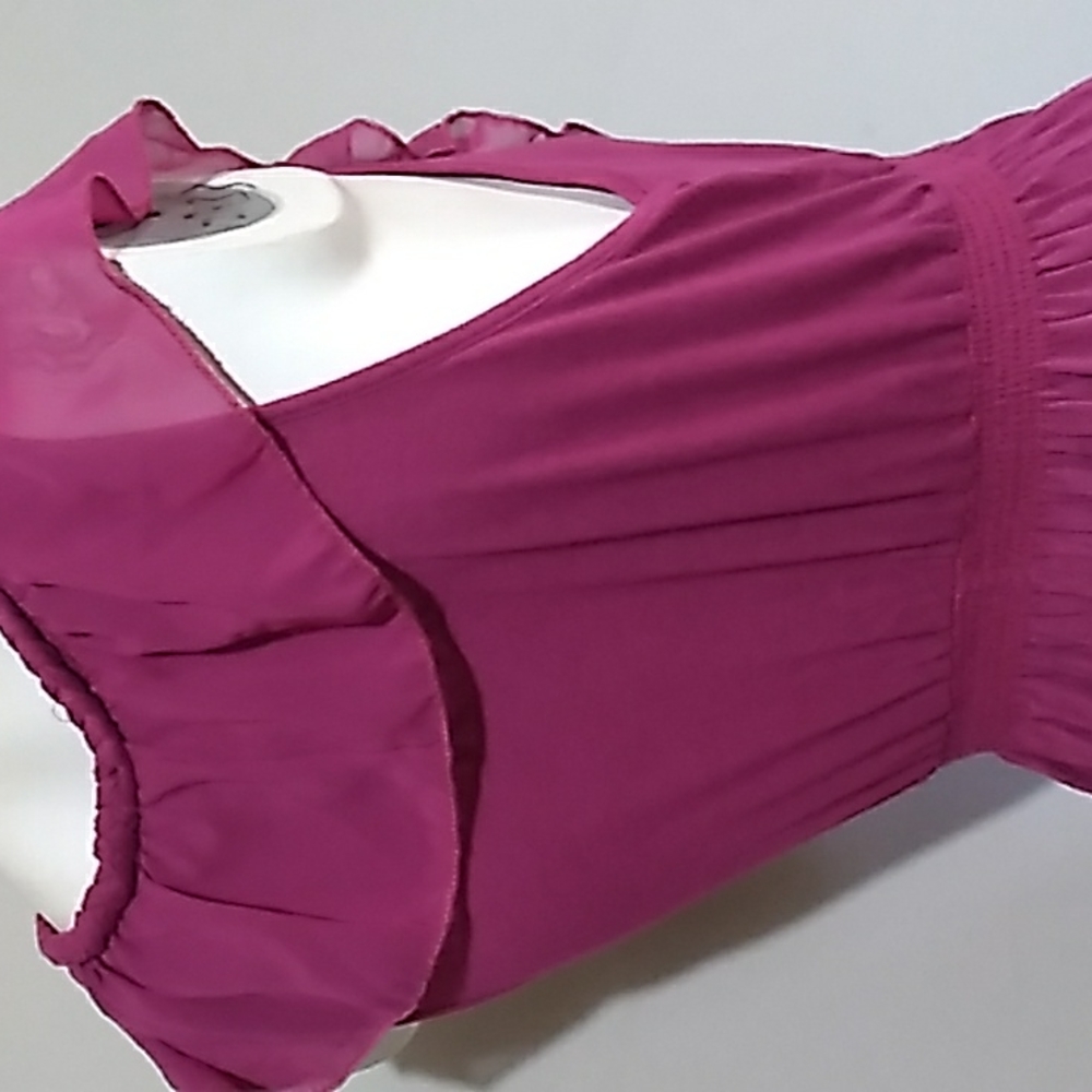 CCO New, | Robin K. | S pink blouse tunic v neck , ruffles neck BLOUSE OR DRESS - Picture 6 of 12